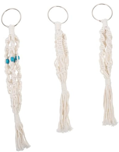 Sosoport 3pcs Hanging Plant Basket Macrame Flower Pot Hanger Decorative Wall Mount Planter Hanger