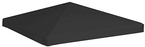 Mengtu Pavillondach Pavillonabdeckung Ersatzdach Pavillondach Ersatzdach für Pavillon Dach für Gartenpavillon Partyzelt Gartenzelt UV-Schutz und Wasserdicht 270 g/m² 3x3 m Schwarz Garten Möbel