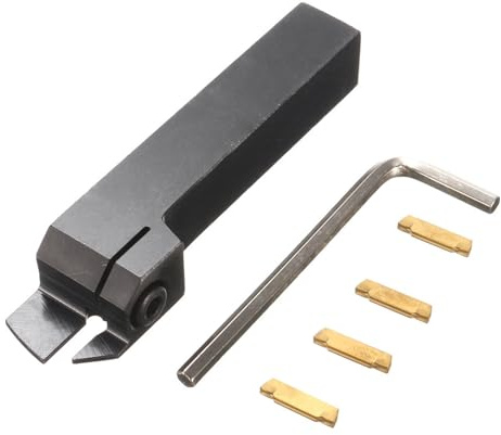 Maizoon CNC-Drehmaschinen-Nut-Werkzeughalter MGEHR1616-3 16 x 100 mm Bohrstange + 4 Stück MGMN300 Hartmetall-Einsatz Hohe Härte Fräser Metall Drehmaschine Zubehör DZ18