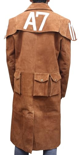 AAOutfitz A7 Trench Coat New Vegas Desert Ranger Long Coat - new vegas a7 mens brown duster coat