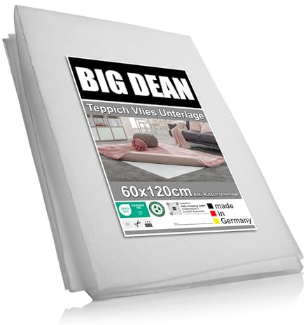 BigDean Teppich Antirutschunterlage 60x120cm individuell zuschneidbar | Antirutschmatte für Teppiche aus dünnem Vlies – Teppich Stopper Made in Germany