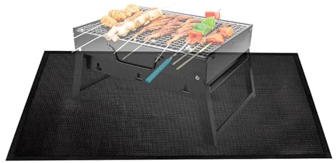 Alfombrillas de parrilla para parrilla al aire libre, tapete para barbacoa, tapete debajo de la parrilla para parrilla al aire libre, almohadilla ignífuga, impermeable, reutilizable, protector de