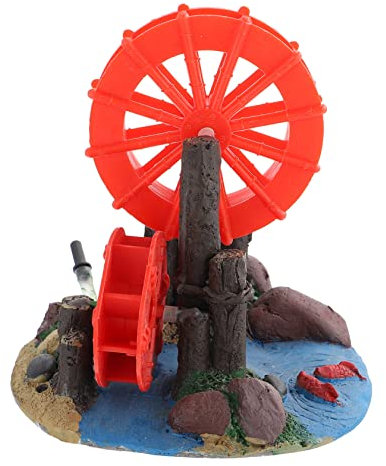 Milisten Resin Fish Tank Decorative Windmill Aquarium Air Pump Accessory Lively Look