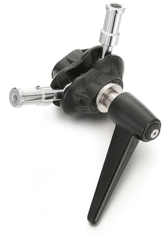 PHOCUS Camera Mount Bracket with Swivel Ball Joint Adapter, Dual 5/8 Baby Pin, with 1/4 and 3/8 Female Threads - Compatible with Light Stands, Convi Clamps for Photo Studio Video Lighting
