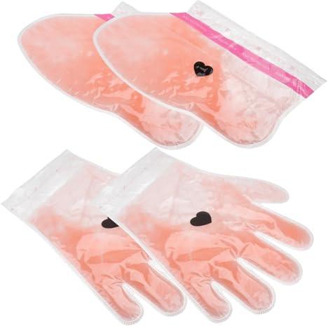 minkissy 2 Paar Hand und Fußwachsüberzüge für Wachstherapie Pfirsich Paraffin Peelinghandschuhe für Hand und Fußpflege zu Hause