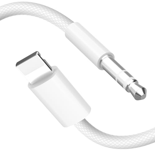 Aplimln Auto Aux Kabel für iPhone, Lightning auf 3.5mm Audiokabel für iPhone 14/14 Pro/14 Plus/13/13 ProMax/12/11/X/XS/XR/8, Kopfhörer, Lautsprecher 1M