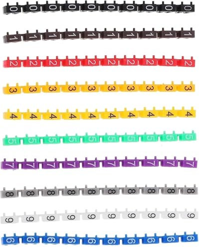 Etiquetas for marcar cables, numeración de cables, etiquetas de identificación de cables, 150 unidades, etiquetas adhesivas eléctricas con números, marcadores multicolores, etiquetas eléctricas, 0, et