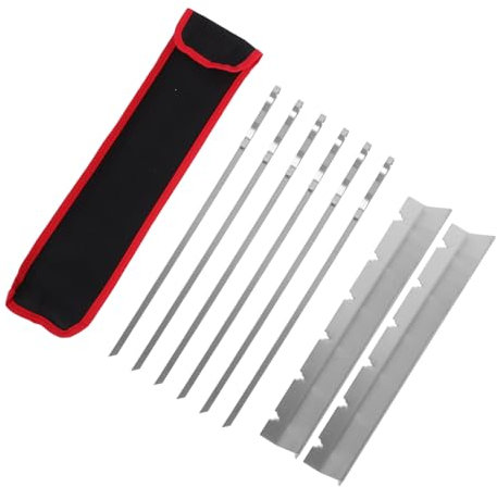 INOOMP Brochetas Inoxidable Unidades Para Barbacoa Kebab y Picnic Antideslizantes y Duraderas