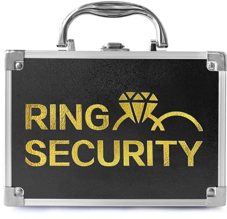 COSLANLEE Wedding Ring Security Box for Young Boys, Portable Buckle Closured Security Briefcase with Padded Pillow Lining, Ring Bearer Gifts for Ceremony Proposal 7.9 x 5.5 x 3.5 inch