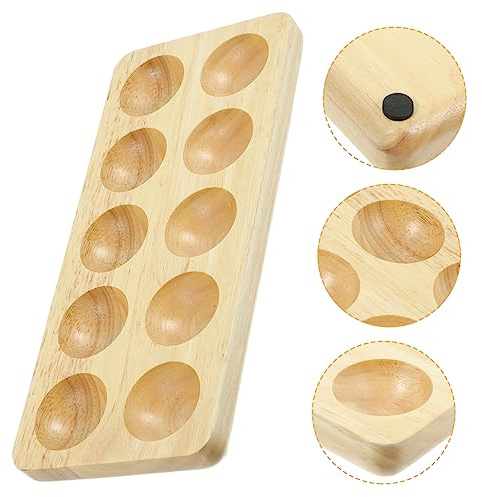 SHINEOFI Portauova in Legno Vassoio per Uova per Uso Domestico Piatto per Uova da Scrivania Accessorio per Tenere