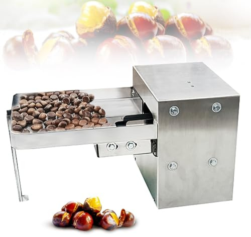WPWSDWMX Tagliatrice Elettrica per Castagne, Macchina per L'incisione di Castagne Semiautomatica in Acciaio Inox con Taglio Regolabile, 120 W ad Alta Efficienza