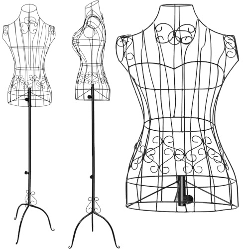 Metall Schneiderpuppe Weiblich, 140-160cm Höhenverstellbare Vintage Kleiderpuppe Modellpuppe Damenbüste Kleiderständer für Weibliche Schaufensterpuppen Oder Kleiderbügel