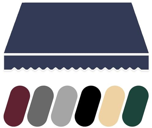 Tela de Repuesto para Toldo Exterior 3x2.5m, Lona De Repuesto Retráctil para Toldo De Patio, 3x2m 4x3m 5x3m Impermeable Lona Recambio para Toldo Jardín Terraza Balcón(Size:3.5x3m,Color:Azul marino)