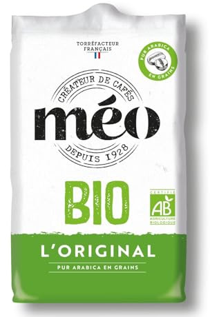 Café en Grains 100% Arabica Bio 500 g — Torréfaction Française de Tradition, Certifié Agriculture Biologique, Pur Arabica, Sachet Refermable - Lot de 2