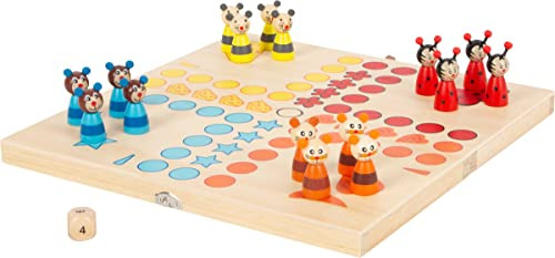 small foot Ludo Tiere aus Holz, Gesellschaftsspiel für Groß und Klein, mit Tierchen-Spielfiguren, ab 4 Jahren, 7358