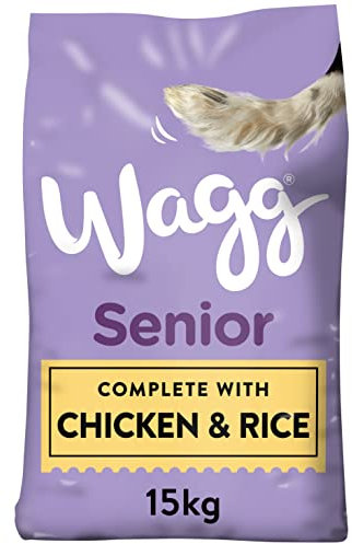 Wagg Senior Complete Dry Dog Food Chicken & Rice 15kg - 28% Meaty Ingredients