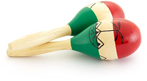 World Rhythm MAR56-NT Naturholz Maracas, handbemalt - Full Size Paar