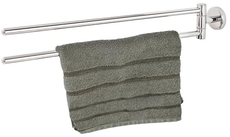 bremermann Bad-Serie Lucente - Handtuchhalter 2-armig, schwenkbare Handtuchstange passend für Handtücher und Gästetücher, aus Edelstahl verchromt