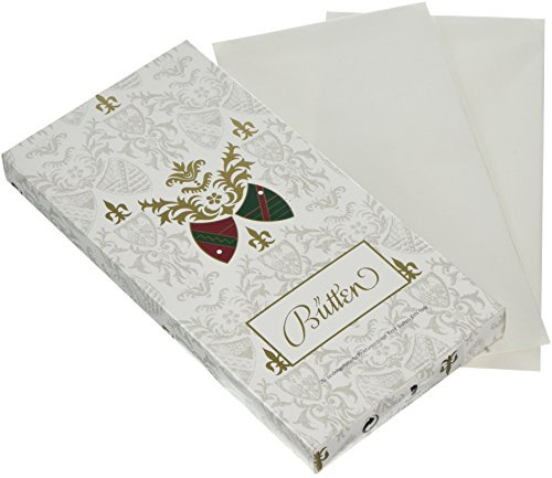Rössler Bütten-Briefumschlagpack | 20 Briefumschläge weiß | mit Seidenfutter | Büttenpapier Umschlag | Briefumschläge DIN lang ohne Fenster | 110 x 20 x 220 mm | 1 Stück | Farbe: Weiß