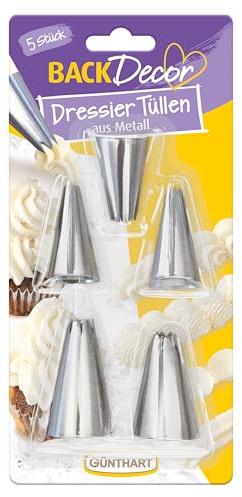 dressier Boquillas, Juego de 5, acero inoxidable