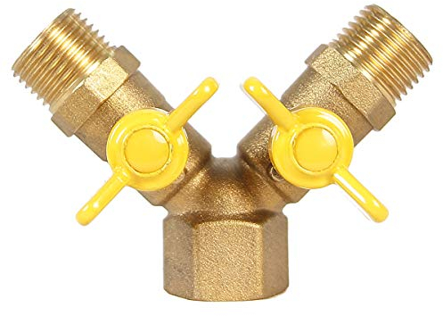Soytich YV08 - Distribuidor en Y de 2 vías para mangueras de alimentación (rosca exterior de 1/2 para 2 conexiones)