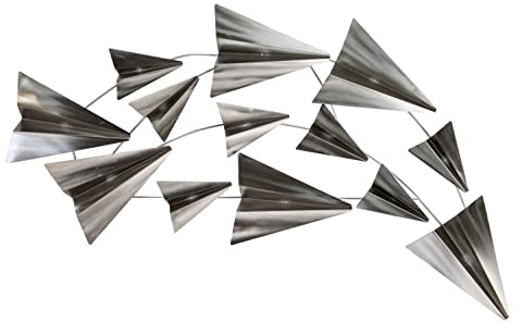 KunstLoft Wanddeko Metall | 100% HANDGEFERTIGT | 126x54x5cm | Wandbild Metall 'Flug in die Freiheit' | Abstrakte Skulpturen | Silber | Wandskulptur | Metalldeko Wand Wohnzimmer