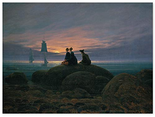 JUNIWORDS Poster, Caspar David Friedrich, Mondaufgang am Meer, 40,5 x 30 cm