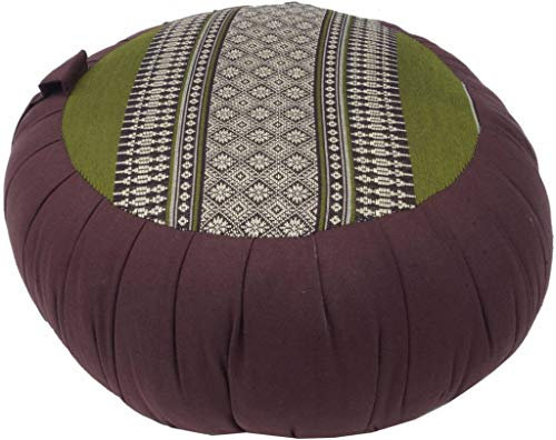 Fine Asianliving Coussin de Méditation Rond Zafu Thai Vert 40x17cm Matelas Tapis de méditation Coussin thaï Kapok 301-E02