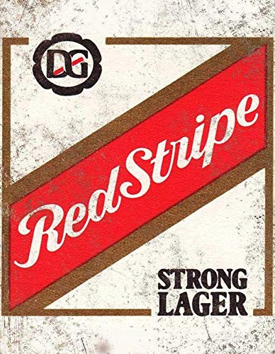 Lewistons-Of-London Red Stripe Jamaican Jamaica Beer Lager inspired Vintage Retro Man Cave Bar Pub Shed Novelty Gift Tin Wall Décor Metal Sign