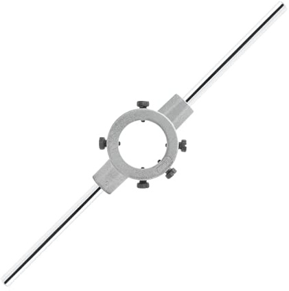 Qjaiune Llave de mango redondo de 55 mm, soporte de mango de llave de troquel ajustable, mango de soporte de troquel resistente (métrico, M22-M26) | Herramienta de acero cromado, rango de roscado ajustable, resistente al óxido, para proyectos de reparación de construcción