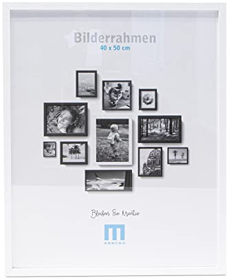 M MERCEO Bilderrahmen 40x50cm (1Stk) Weiß – Holz MDF Fotorahmen einzeln oder Set – Posterrahmen mit Acrylglas – für Fotos & Poster, ideal zur Wandmontage, Hoch- & Querformat