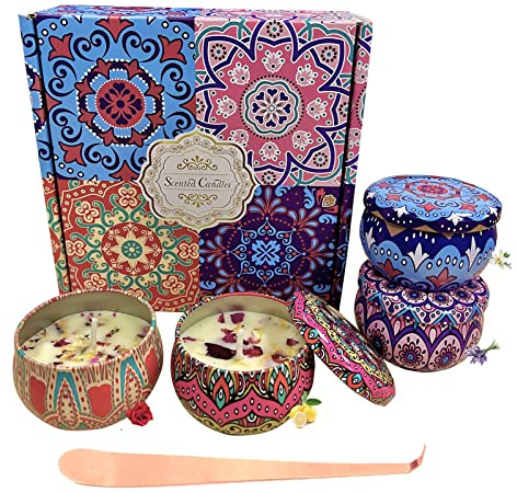 Juego de regalo de velas perfumadas de soja para mujeres, juego de velas de aromaterapia con fragancia para fiestas en casa