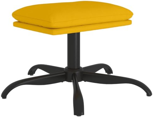 vidaXL Fußhocker, Sitzhocker mit Metallbeinen, Polsterhocker Fußbank für Wohnzimmer Schlafzimmer, Hocker Schemel Fußschemel, Senfgelb Samt