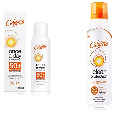 Calypso Once a Day Sun Protection Lotion with SPF 50 & Clear Protection Continuous Spray SPF30-175 ml CALS30