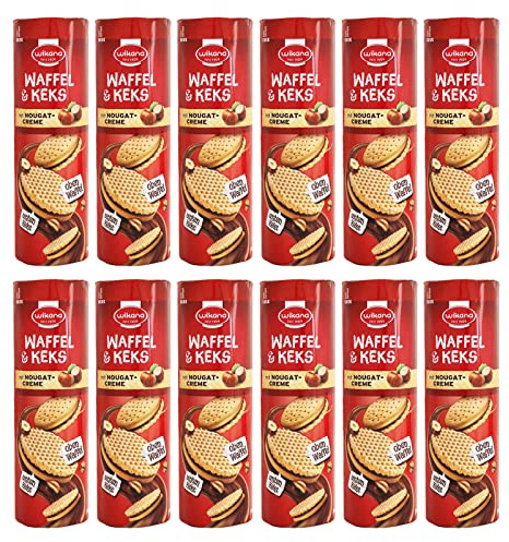 12er Pack Wikana Waffel & Keks mit Nougatcreme 12 x 240 g