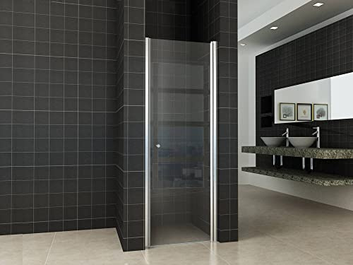 Saqu Swing Duschtür Nischetür mit Profil 60x202 cm Dusche Duschabtrennung Duschtrennwand Aluminium Nanoglas