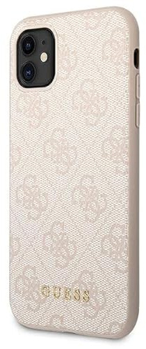 Guess GUHCN61G4GFPI 4G Metal Gold Logo Hülle für iPhone 11 Rosa