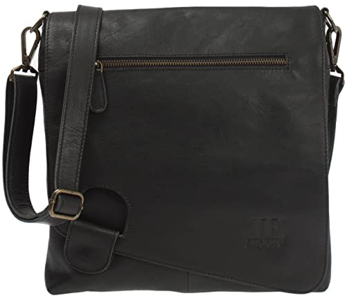 LECONI Umhängetasche Damen-Tasche Crossbag Leder Natur Schultertasche Vintage-Look Ledertasche Frauen + Herren Handtasche aus Echt-Leder 29x29x6cm LE3073