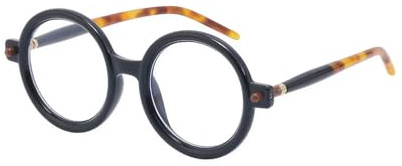 Blaulichtfilter Lesebrille für Damen & Herren, Runder Rahmen Retro Brillen | Lesebrillen Rund Großem Rahmen, Komfort Lesehilfe, Zweifarbige Brillenbügel