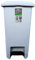 Optimal Products Plastic Square10,25 & 40L White & Grey Pedal Lid Bin Waste Garbage Indoor Outdoor Garden Kitchen Recycling DustBin (Light Grey, 10L)