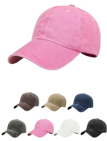 Aomig Basecap Unisex, Retro Baseball Cap Herren Damen, Einstellbare Kappe Sommer, Sonnenschutz Baseballkappe Hüte, Mützen Caps Käppi Schildkappe Sonnencap für Outdoor Running Tennis Golf Reisen (Rosa)