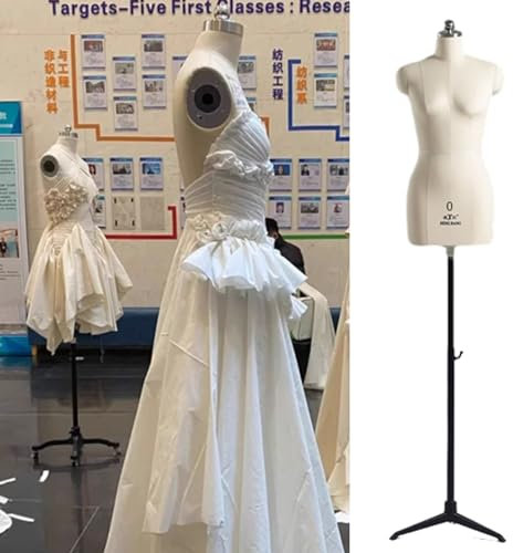 Schneiderpuppe Schneider-Nähpuppe mit Sockel, Höhenverstellbares Weibliches Kleid-Modell-Display-Torso-Körper-Stativ, Ansteckbare Schneiderpuppe Weich ( Color : Triangle Base , Size : 6 Code )