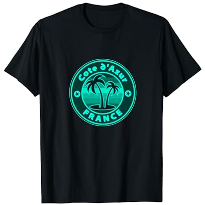 Cote d'Azur Frankreich Strand Palme Urlaub Surfer Fun Sonne T-Shirt