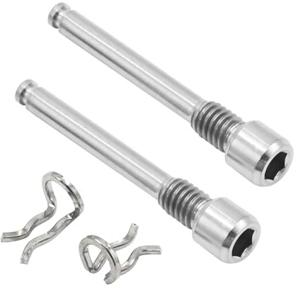 Hoypeyfiy Y8J798060 Bike Brake Caliper Bolts Screw Kit, M4 x 26mm Bicycle Disc Brake Pads Fixing Screw with Circlips Threaded Pins Replacement for Shimano Disc Brakes Lightweight Titanium Alloy