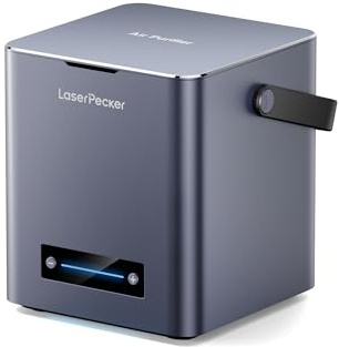 LaserPecker Purificateur d'air de Bureau, Extracteur de Fumées avec Filtration 4 Couches Purificateur d'air Portable pour Toutes les Machines LP,conçu pour la Découpe et la Gravure du Bois et du Métal