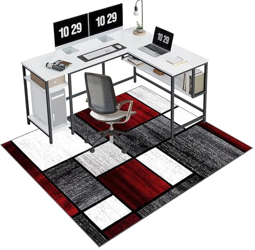 CCTSA 140 x 160 cm Schreibtischstuhl Unterlage - Bodenschutzmatte für Hartböden - Gaming Teppich Stuhlunterlage - Boden schutzmatten Gaming - Teppich bürostuhl geeignet für Laminat Parkett Fliesen