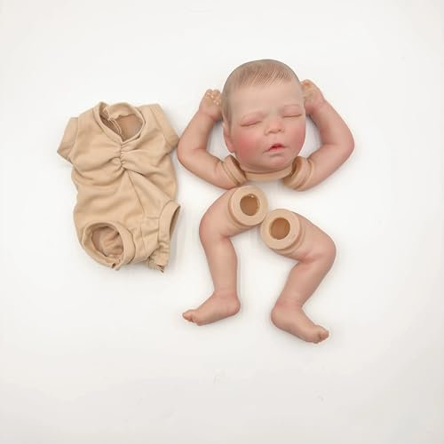 Enjoy with Love Neue 16inch Darren mit bemalten Haaren Reborn Puppe Kit Lebensecht wach Baby bereits bemalt unvollendete Puppenteile DIY Baby Spielzeug