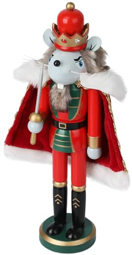 Nutcracker Figures, Christmas Decoration Figurine Collection, Holiday House Wood Occasion Ornament Decorative Gift Set (Rat King)