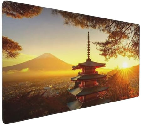 Tapis de Souris 80x40 cm Grand Tapis Souris XXL, Coucher de soleil pavillon Tapis de Souris Bureau Gamer, à Bords Cousus, Base en Caoutchouc Antidérapante, Sous Main pour Clavier et Souris Decor E-975