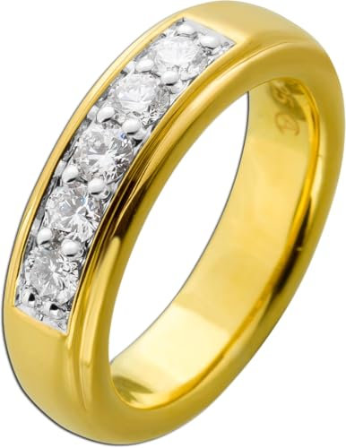 Ch.Abramowicz Brillantring 0.50ct F VSI Silber 925 Gelbgold vergoldet 5 Lab Grown Diamanten 20